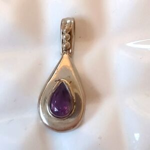 💜 VINTAGE 💜 925  Silver Amethyst Pendent